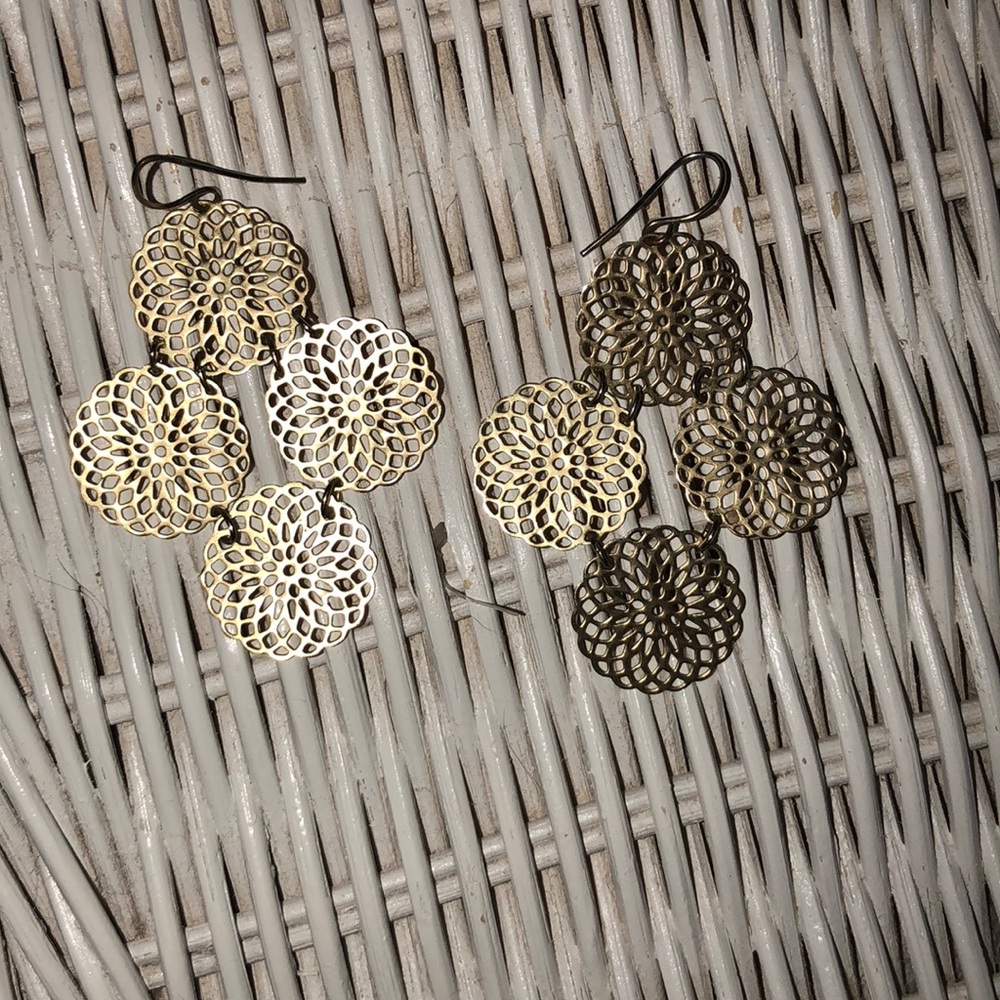 Gold Dangle Earrings.